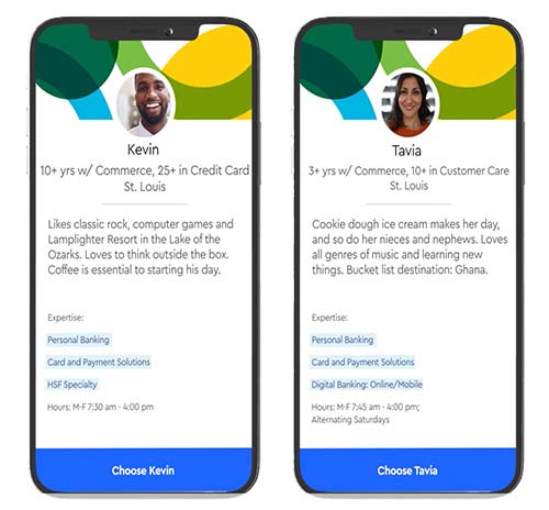 Our CONNECT app enhances the customer experience by allowing them to connect directly with their chosen banker through their mobile device.