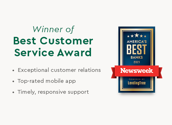 2021 Newsweek Winner of Best Customer Service Award for exceptional customer relations, top-rated mobile app, and timely responsive support.