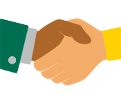 shaking hands in partnership