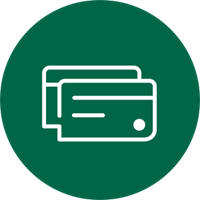 Green credit cards illustration icon