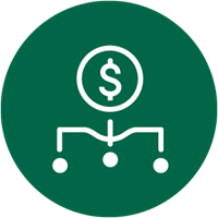 Money tree chart icon green