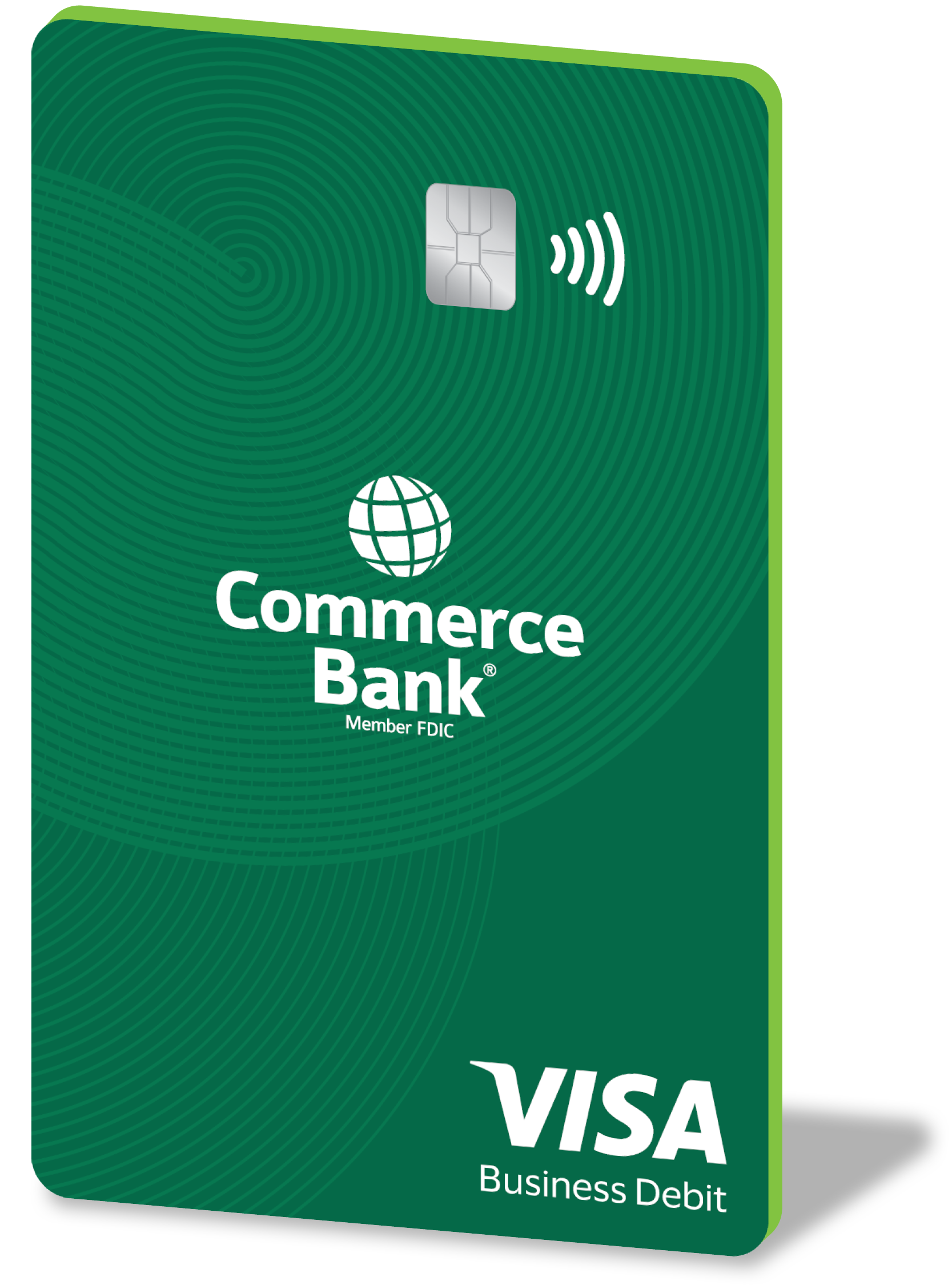 contactless debit card business modern angled